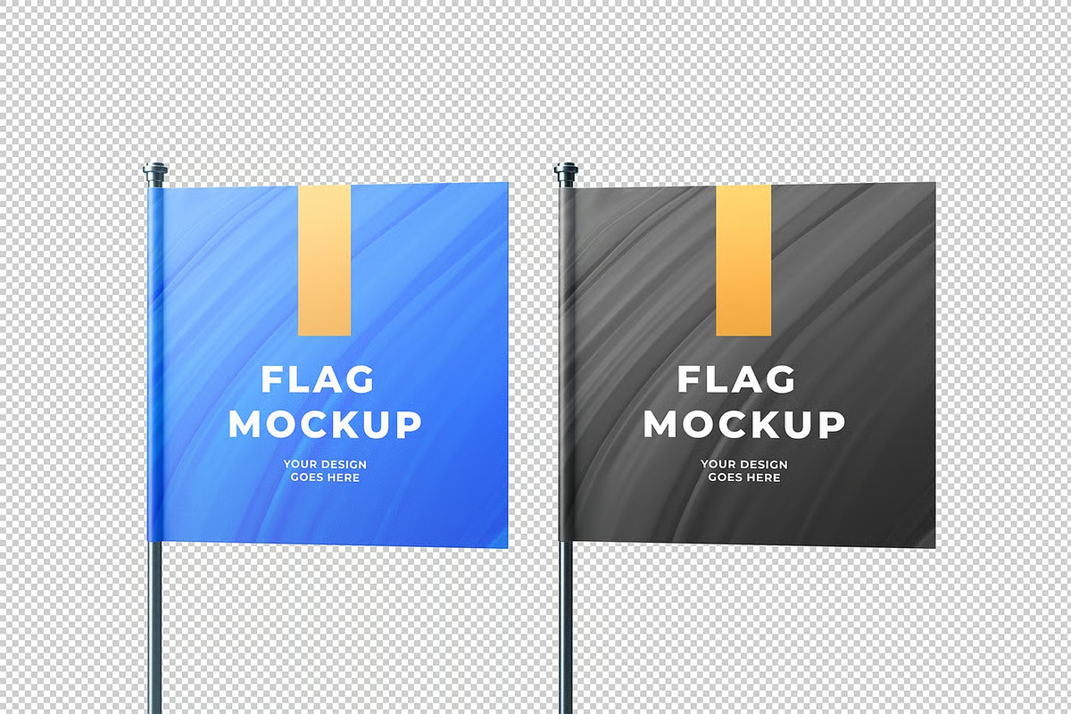 Square Flag Mockup, an Advertising Mockup by zpackcreative (Photo 4 of 5)