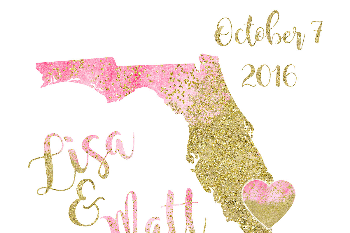 Gold Watercolor 50 States Creator, an Illustration by ClipartBrat Graphics (Photo 4 of 6)