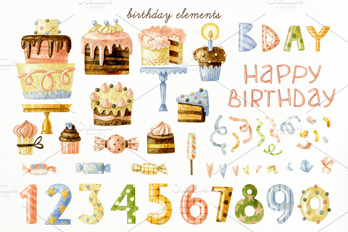Birthday party. Cute forest animals., an Animal Illustration by babenkoirusa (Photo 4 of 22)