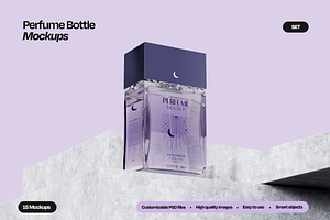 Perfume Bottle Packaging Mockup Set, a Packaging Mockup by Mego-studio
