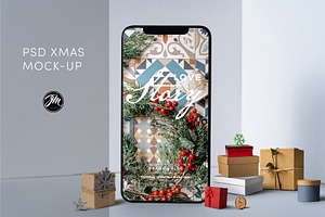 Mock up xmas screen phone