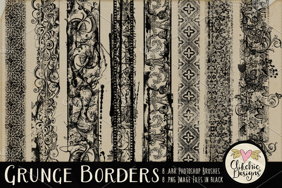 Grunge Border Photoshop Brushes preview 6
