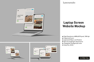 Laptop Screen Website Mockup, a Mockup by lamorastudio
