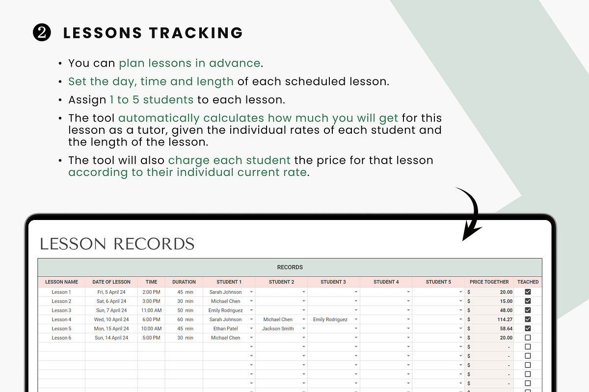 Tutor Planner & Lesson Organizer, a Templates & Theme by MondaySpark (Photo 3 of 7)