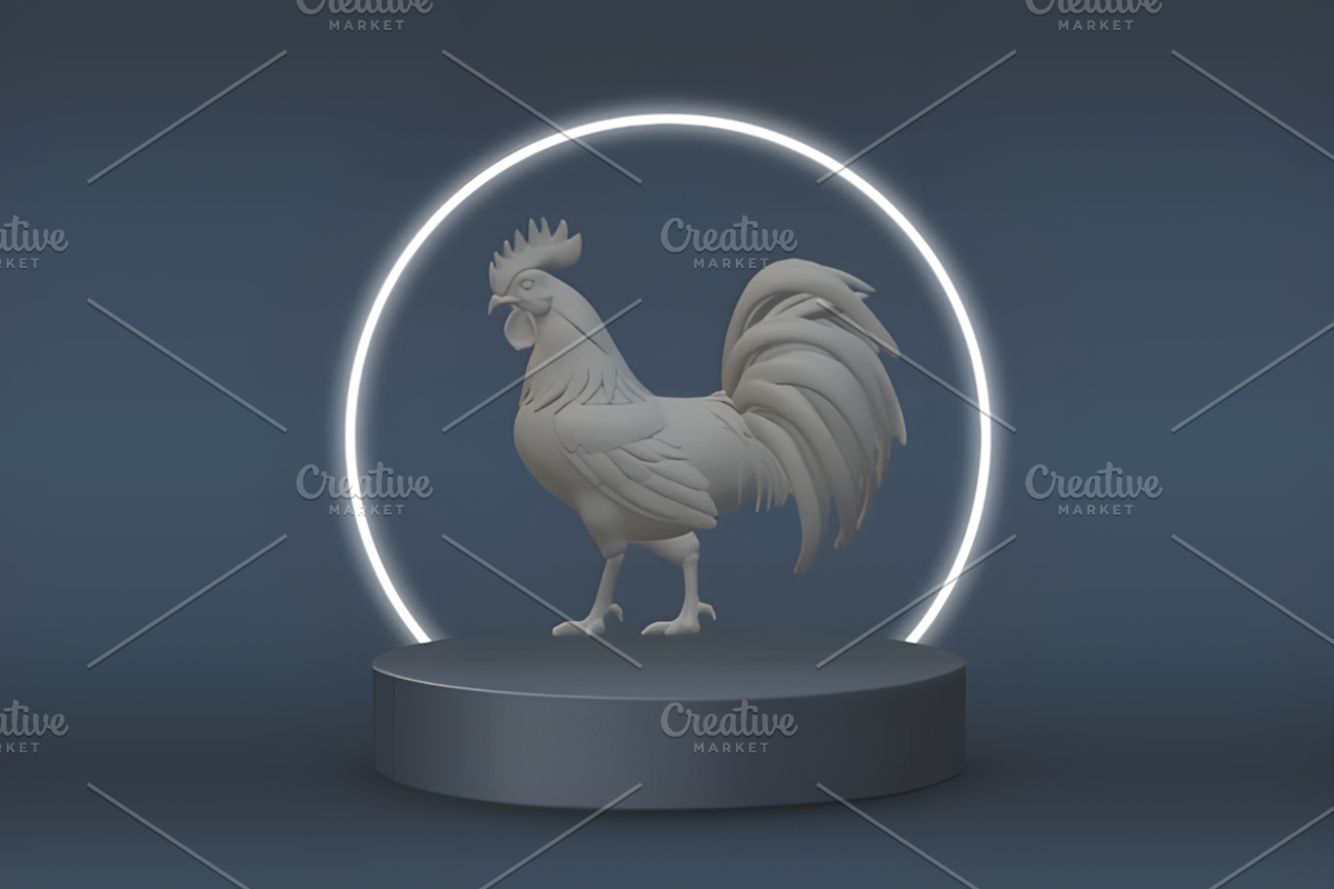 Strong Fighting Rooster 3D Model, an Animal 3D Model by Ink Gallery (Photo 3 of 3)