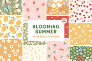 Blooming Summer - Patterns & Flowers, a Pattern Graphic by simpleblues (Thumbnail 1 of 12)