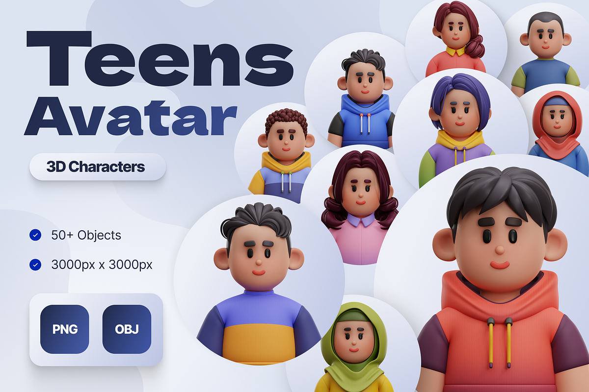 3D Teens Avatar Characters, a Characters & Person 3D Model by Rakata Studio (Photo 1 of 3)