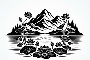 60 Lotus Mountain Harmony Silhouette, an Empty State Illustration by Amazin_art (Thumbnail 22 of 31)