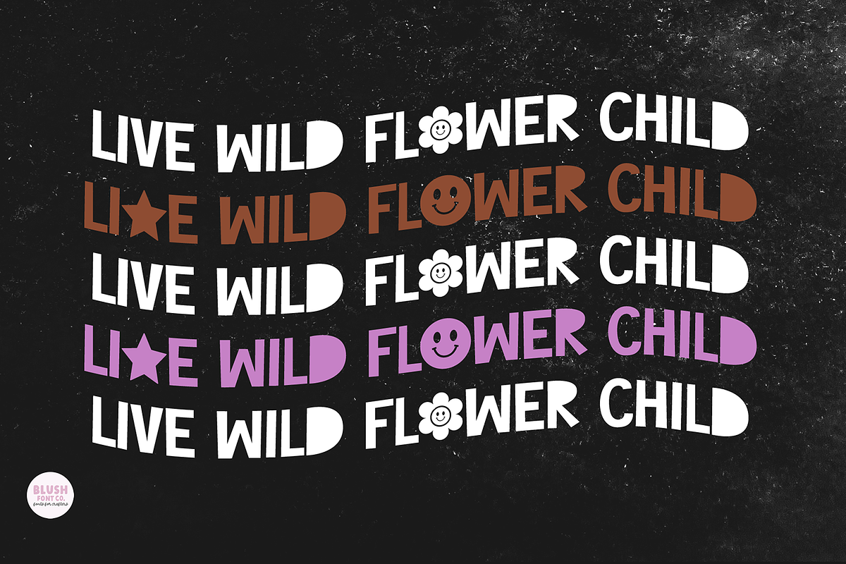 GROOVY DISPLAY Retro Font Bundle 2, a Font by Blush Font Co. (Photo 7 of 17)