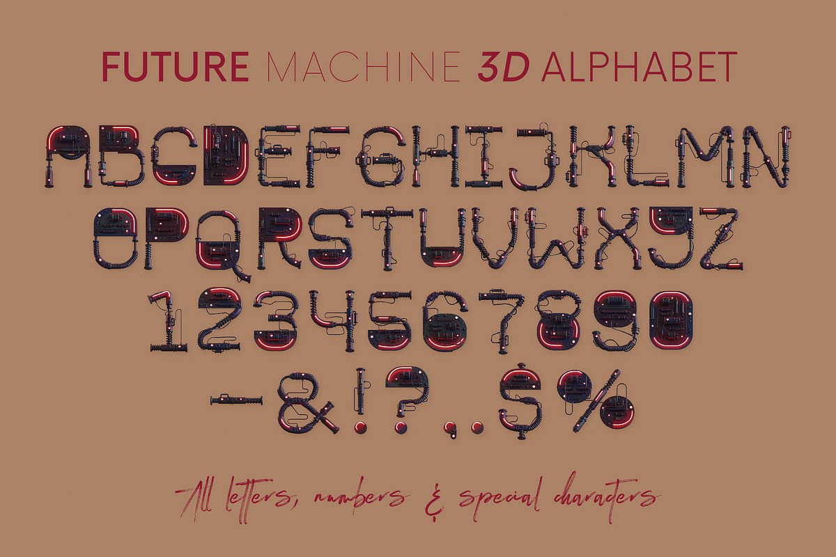 Future Machine - 3D Lettering, a Graphic by MIIM (Photo 7 of 8)