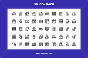 Shop and store icons, an Outline Icon by Wencory (Thumbnail 1 of 2)