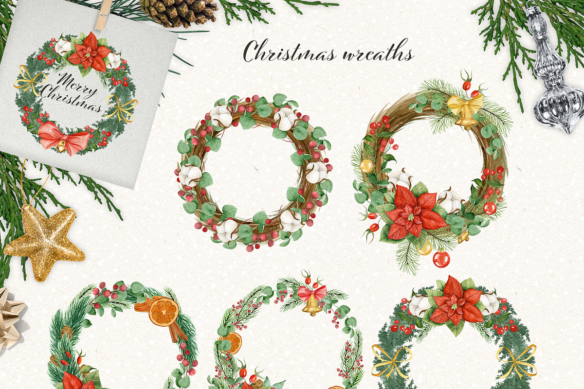 Christmas. Watercolor collection, a Decorative Illustration by JuliaBadeeva (Photo 4 of 9)