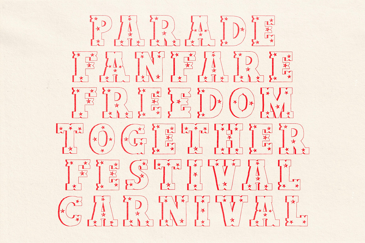 ShowBill Shadow Outline Display Font, a Slab Serif Font by Madeline ODonoghue Design (Photo 3 of 5)