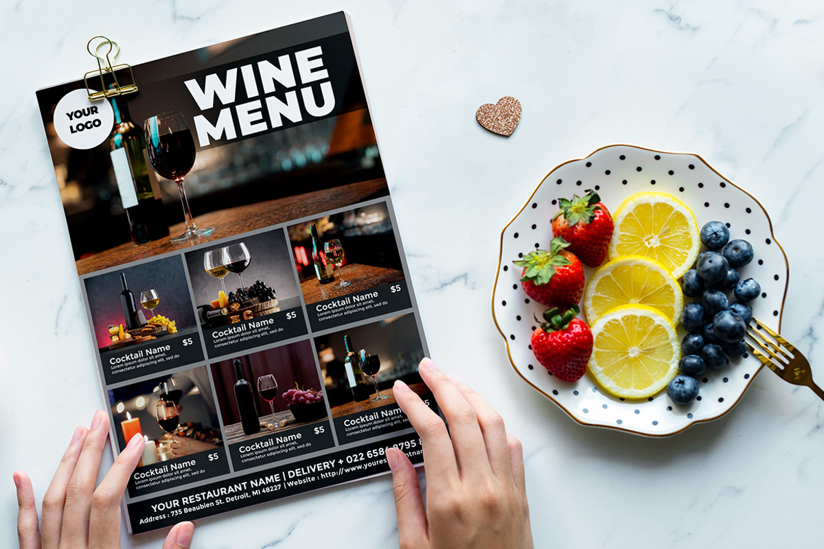 Wine Menu flyer, a Flyer Template by imadeDesign (Photo 2 of 3)