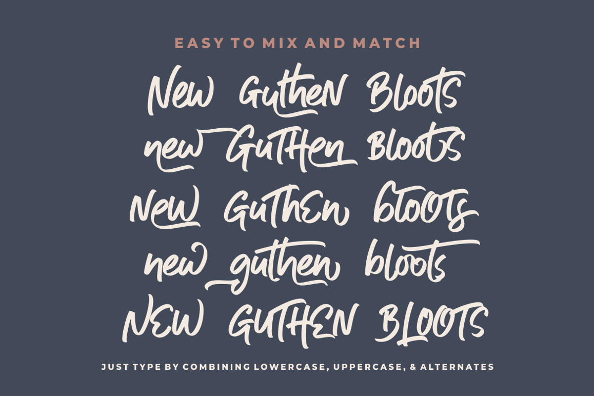 New Guthen Bloots • New Style!!!, a Script Font by azetypestudios.com (Photo 8 of 16)