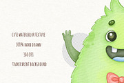 Watercolor Monsters Birthday Clipart, an Illustration by ekossa_art (Thumbnail 4 of 6)