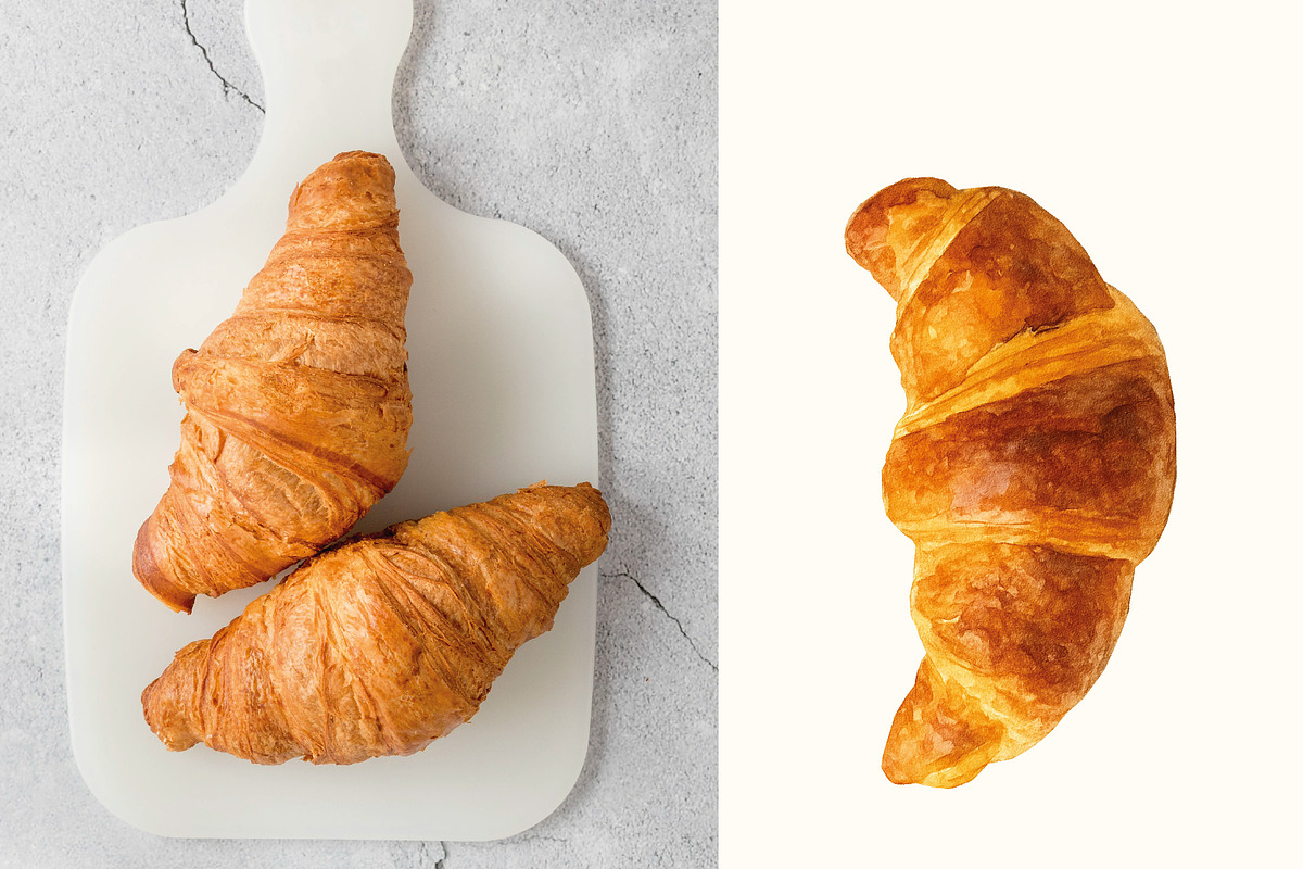 Croissants - elements and patterns, a Pattern Graphic by DreamoraArt (Photo 4 of 9)