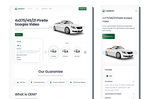 One-page Responsive Car Landing page