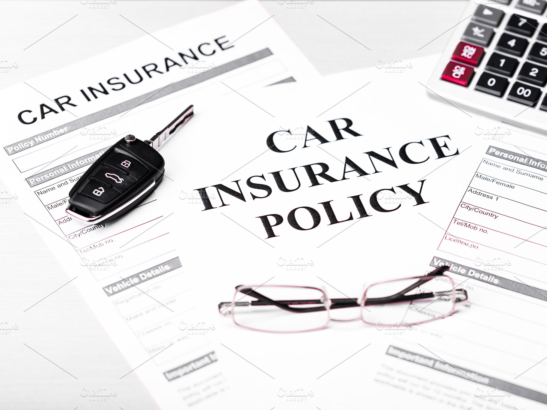 Car Insurance Policy. Document, Key, a Business Photo by FineArtStudio