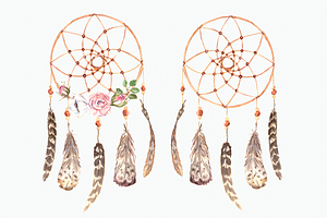 Watercolor Dreamcatcher & Teepee