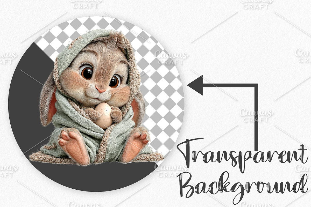 Easter Baby Bunny Clipart Bundle, an Illustration by Canvas Craft (Photo 2 of 7)