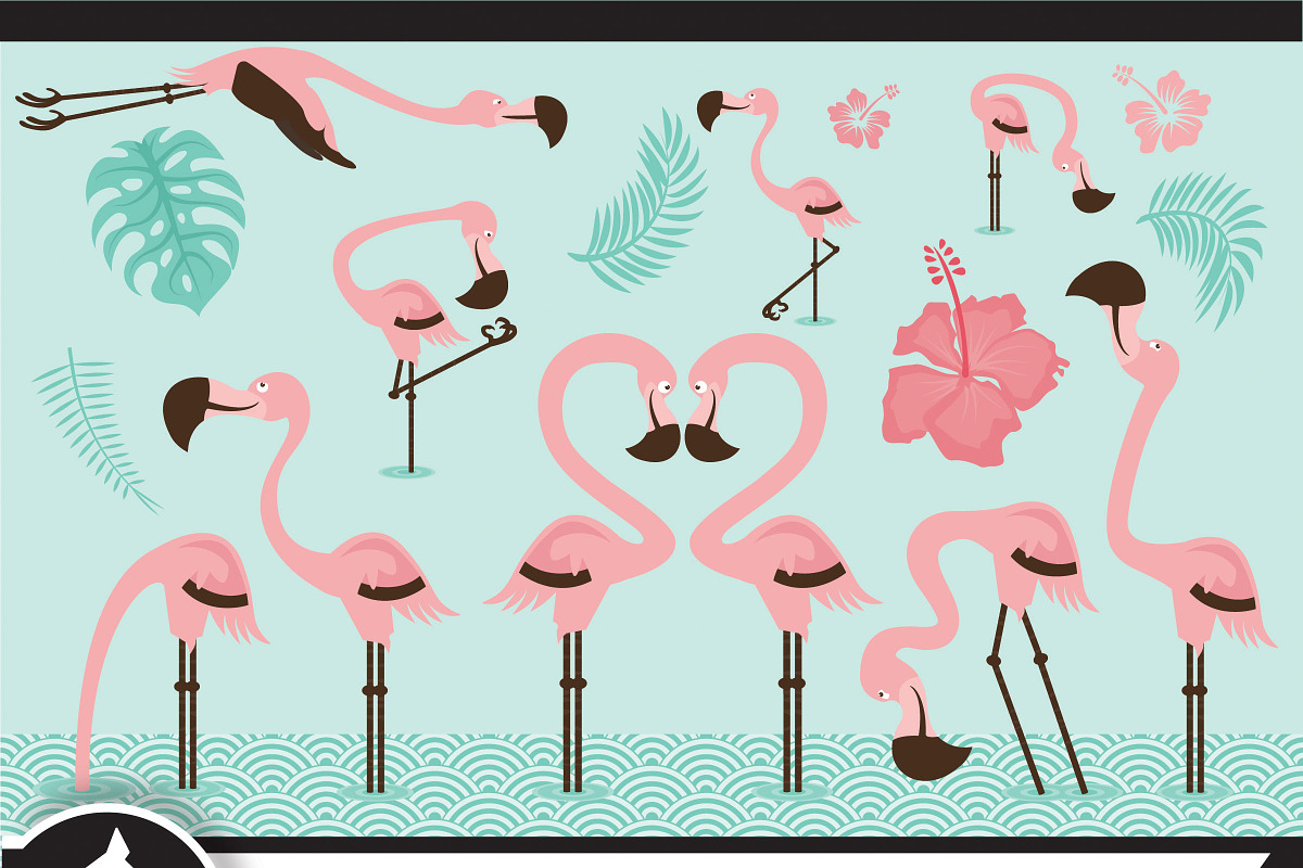 Summer Flamingo Clip art, an Illustration by Roofdog Design (Photo 1 of 4)