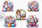 Watercolor Cute Angel Easter clipart, a Seasonal Illustration by ThatsDesignArt (Thumbnail 4 of 10)