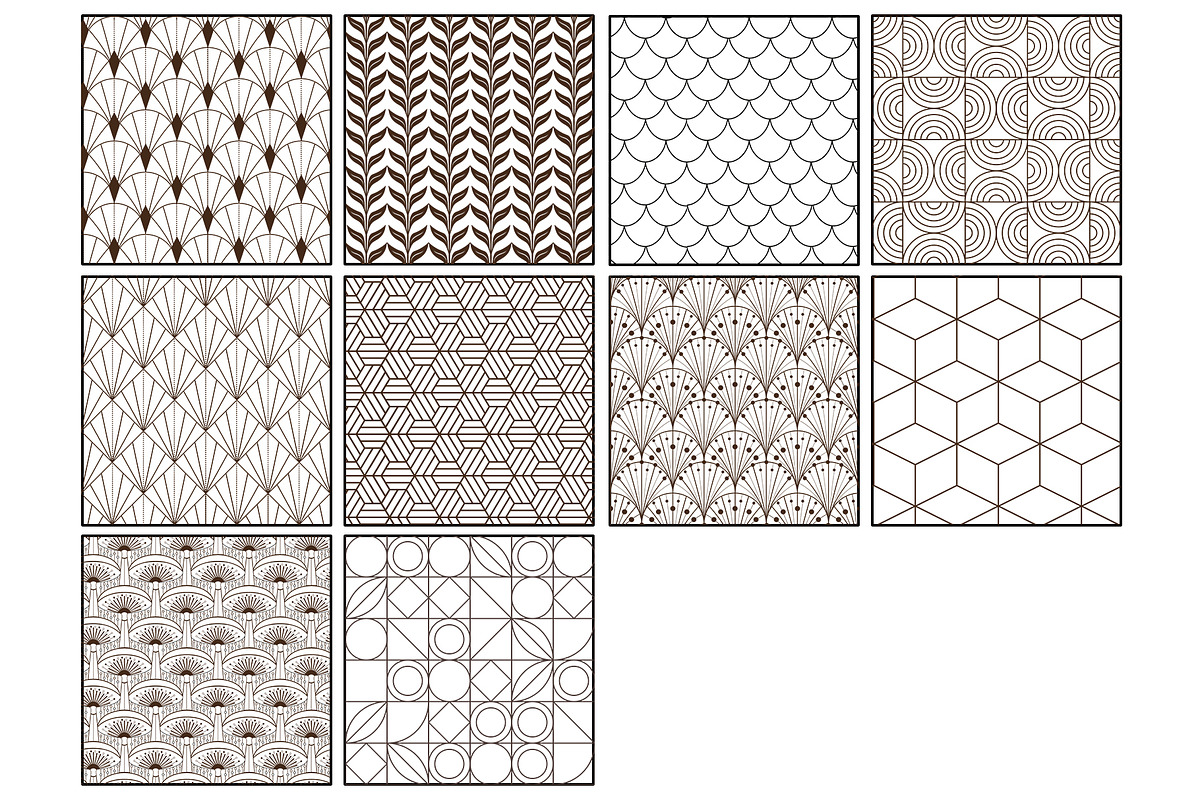 Art Deco Seamless Patterns, a Pattern Graphic by cafelab_store (Photo 6 of 7)