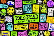 ACID RAVE STICKERS VECTOR SET, an Object Graphic by craftlove (Thumbnail 1 of 3)