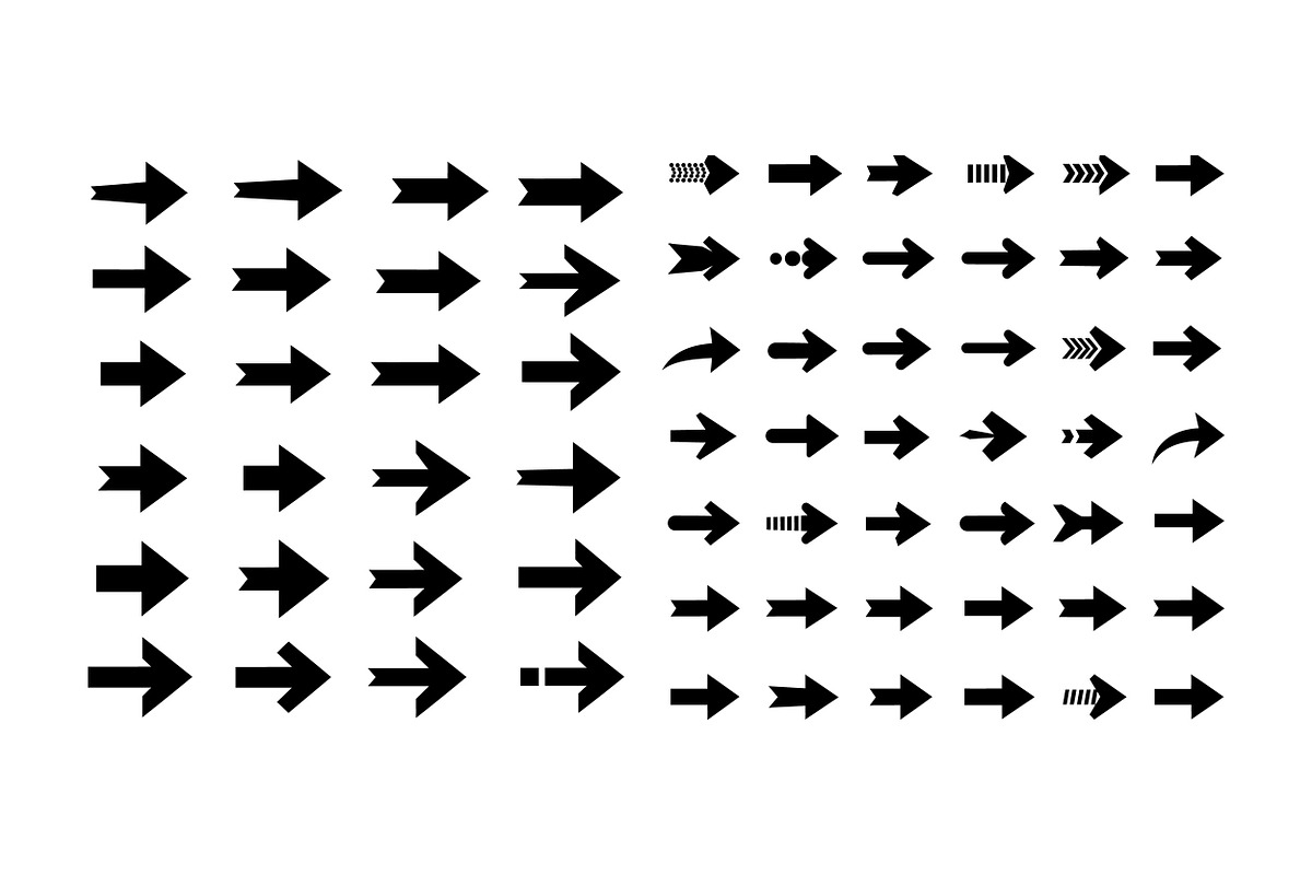 Multiple black arrow designs in vari, an Illustration by designvectx
