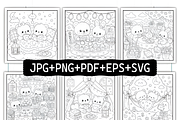 Kawaii Daydreamy Cute Coloring Pages, a Decorative Illustration by Coco Bloom (Thumbnail 2 of 8)