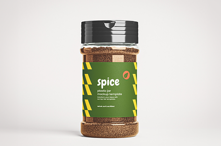Plastic Spice Jar Mockup, an Advertising Mockup by Se٧enStudio
