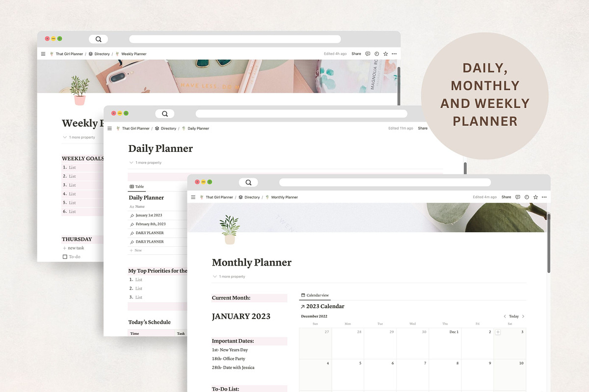 Notion Life Planner, Notion Template, an App Template by TheBohoFactory (Photo 5 of 10)