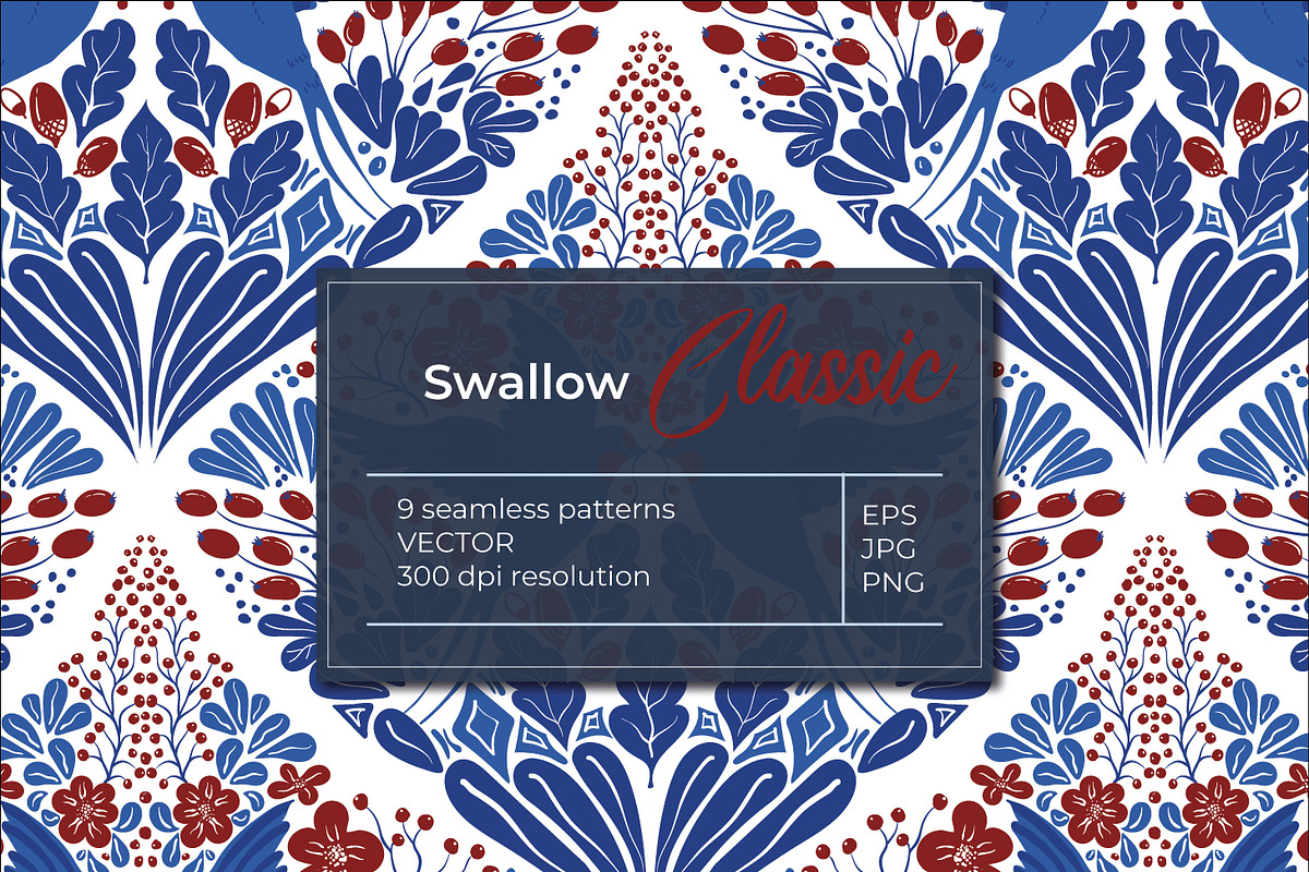 SWALLOW pattern collection, a Pattern Graphic by RenattaZare (Photo 9 of 17)