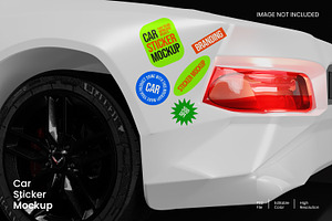 Car Sticker Mockup, a Merchandise Mockup by Unerispace