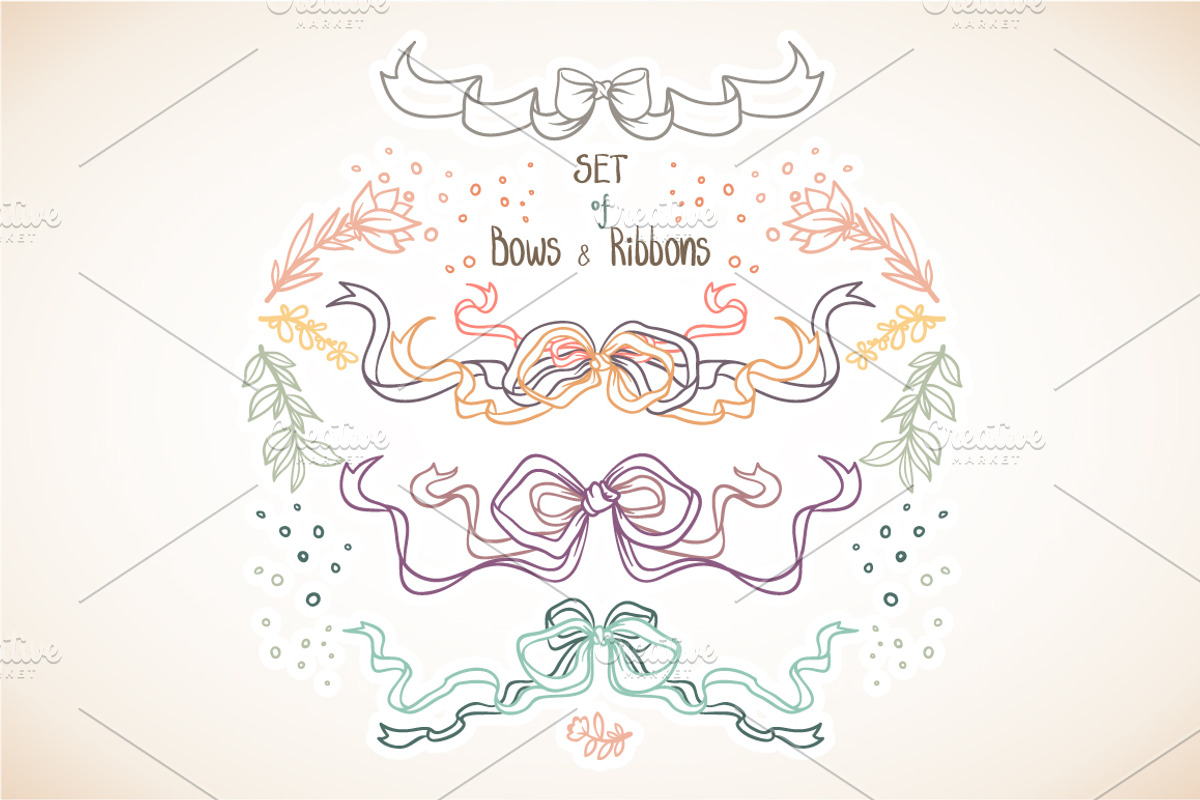 Big set of Floral Elements, a Decorative Illustration by Dreaming_Lucy (Photo 3 of 5)