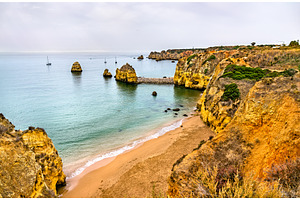 Coastal cliffs at Lagos - Algarve, a Nature Photo by Leonid Andronov