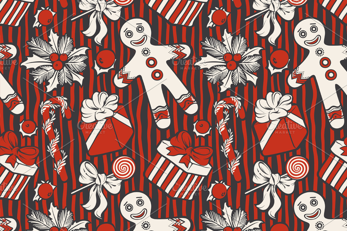 Vintage Christmas Cartoon Patterns, a Pattern Graphic by Adiemus (Photo 7 of 8)