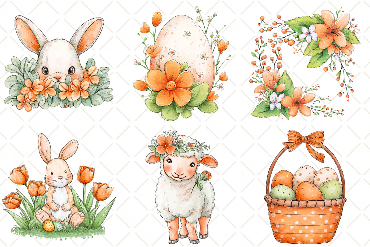 Whimsical Easter Dog Clipart, an Illustration by Black Bird Studio (Photo 4 of 5)