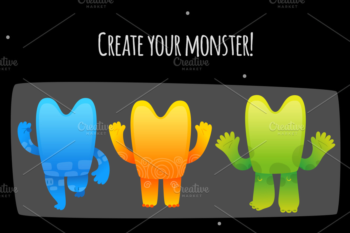 Funny monster creation kit, an Illustration by nenochka (Photo 2 of 4)