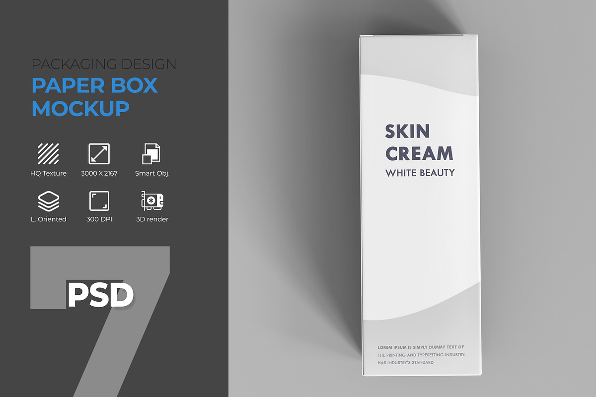 Paper Box Mockup For Beauty Product, a Packaging Mockup by Ram Studio LLC (Photo 1 of 9)