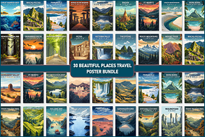 Beautiful Place Travel Poster Bundle