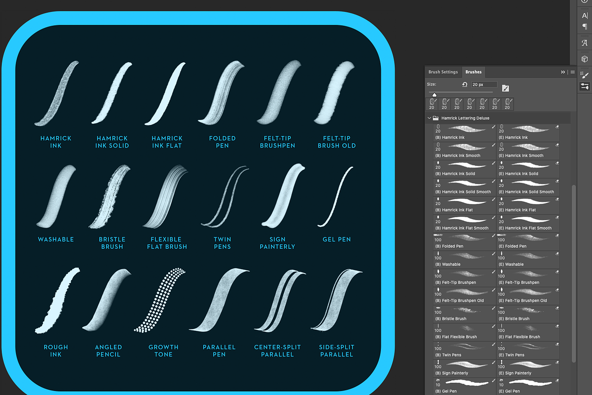 PS Lettering Brushes (Deluxe), a Brush Add-On by Ryan Hamrick (Photo 3 of 3)