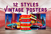 Custom art, Vintage poster bundle, a Poster Template by Boho Pixel Dust (Thumbnail 1 of 13)