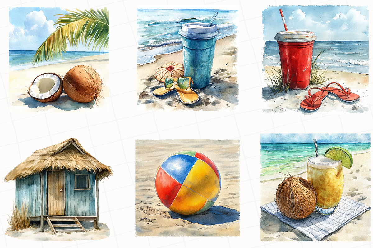 Summer Beach Views Clipart, an Illustration by OK Design (Photo 4 of 5)
