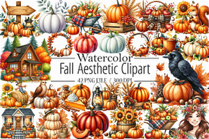 Fall Aesthetic Clipart, an Illustration by Libby Wishes