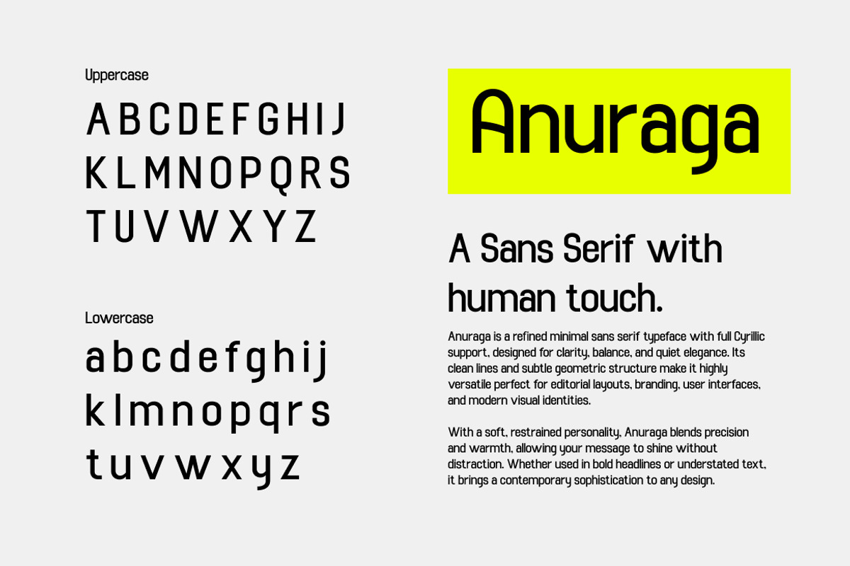 Anuraga Cyrillic Sans Serif Font, a Sans Serif Font by Vadovastd (Photo 2 of 7)