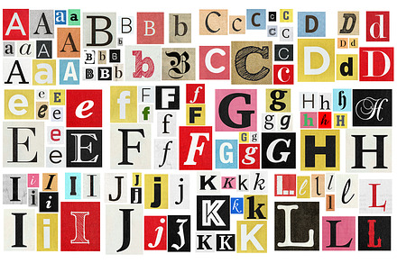 Ransom notes letters paper cut A-Z, a School & Education Photo by LiliGraphie