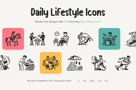 Daily Lifestyle Icon Set, a Graphic by Brickclay