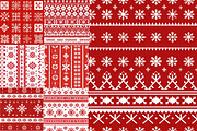 Red & White Nordic Christmas, a Pattern Graphic by Pattern Whimsy (Thumbnail 3 of 10)
